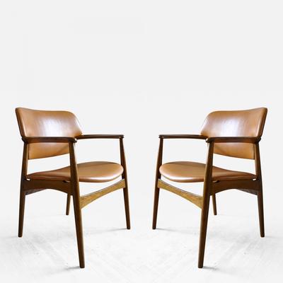 Ejner Larsen & Aksel Bender Madsen pair arm chairs