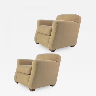 Jean Michel Frank attributed pair of club chair