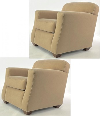 Jean Michel Frank attributed pair of club chair