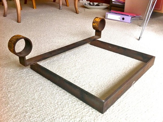 Jean Royere Large Very Pure Design Wrought Iron Andiron