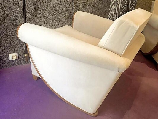Louis Sognot Superb Comfortable Pair of Club Chairs