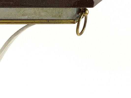 Maison Jansen  dinning table with metal base and bronze accent