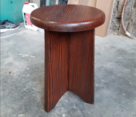 Oregon pine wavy stool